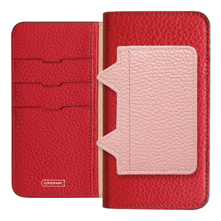 Genuine leather 32 colors Italian shrink leather Cat-shaped pocket with notebook-style case AQUOS series