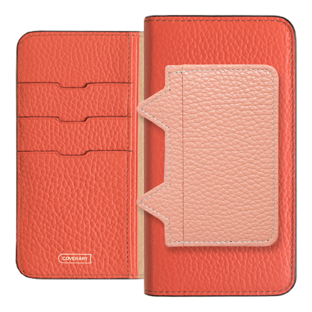 Genuine leather 32 colors Italian shrink leather Cat-shaped pocket with notebook-style case AQUOS series