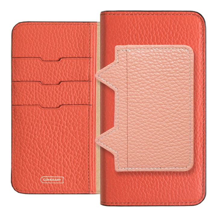 Genuine leather 32 colors Italian shrink leather Cat-shaped pocket with notebook-style case AQUOS series