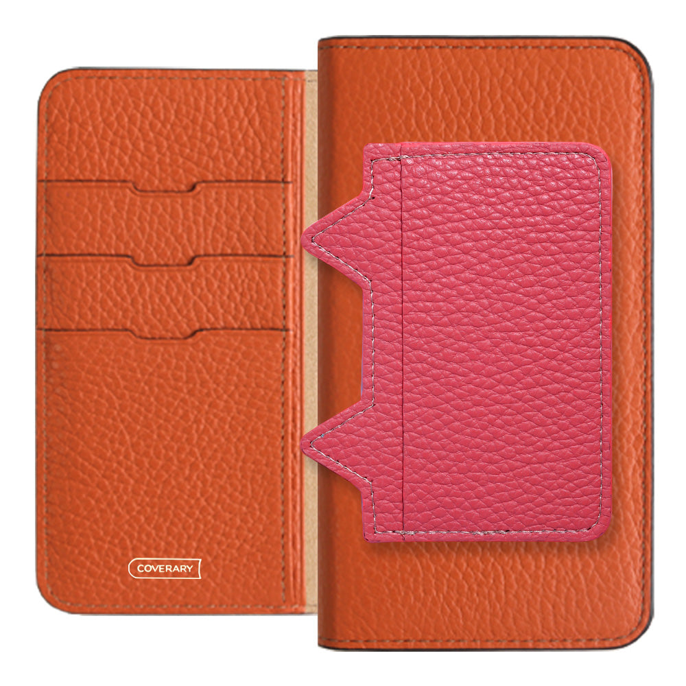 Genuine leather 32 colors Italian shrink leather Cat-shaped pocket with notebook-style case Galaxy series