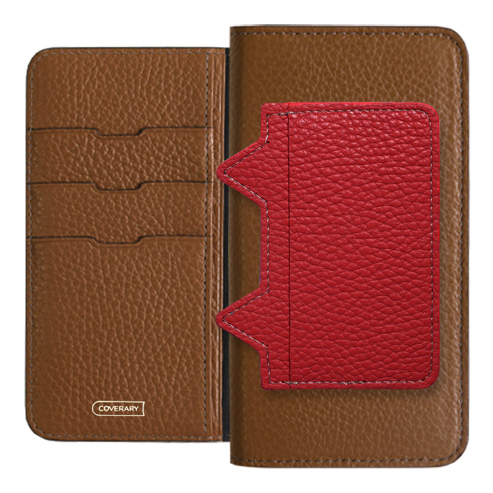 Genuine leather 32 colors Italian shrink leather Cat-shaped pocket with notebook-style case Galaxy series