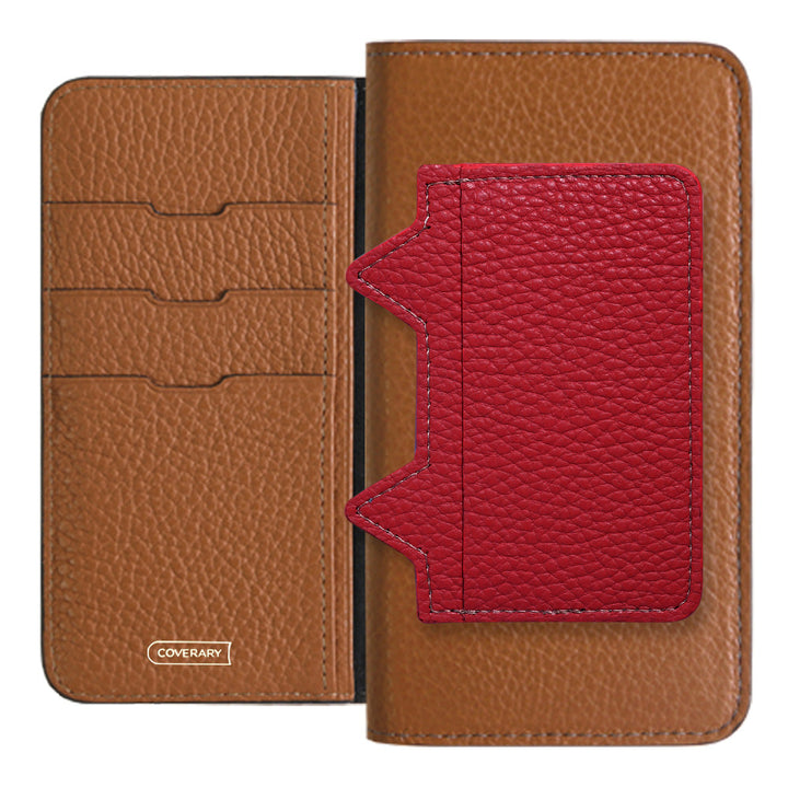 Genuine leather 32 colors Italian shrink leather Cat-shaped pocket with notebook-style case AQUOS series