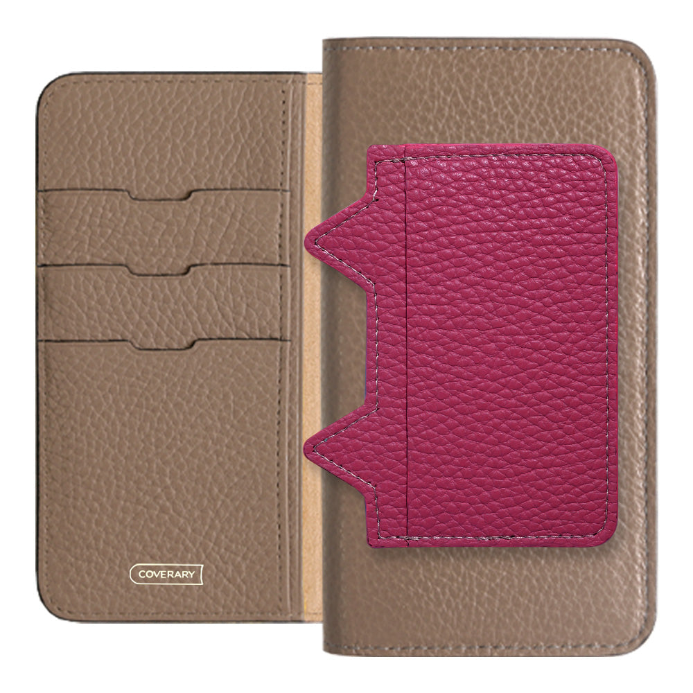 Genuine leather 32 colors Italian shrink leather Cat-shaped pocket with notebook-style case AQUOS series