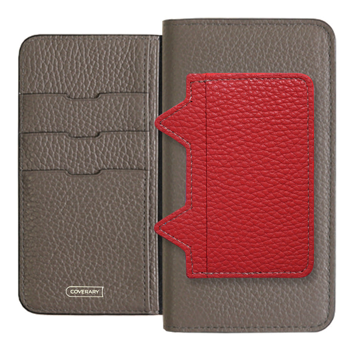 Genuine leather 32 colors Italian shrink leather Cat-shaped pocket with notebook-style case AQUOS series