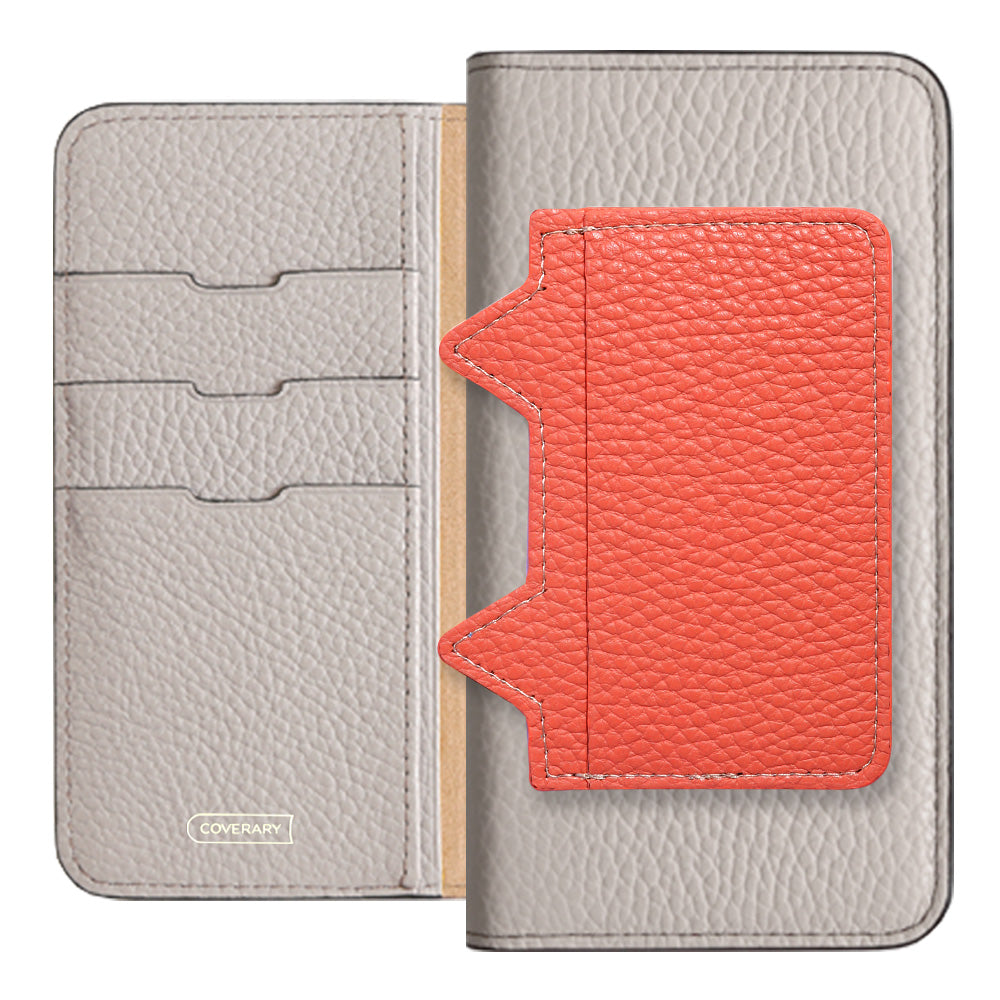 Genuine leather 32 colors Italian shrink leather Cat-shaped pocket with notebook-style case Galaxy series