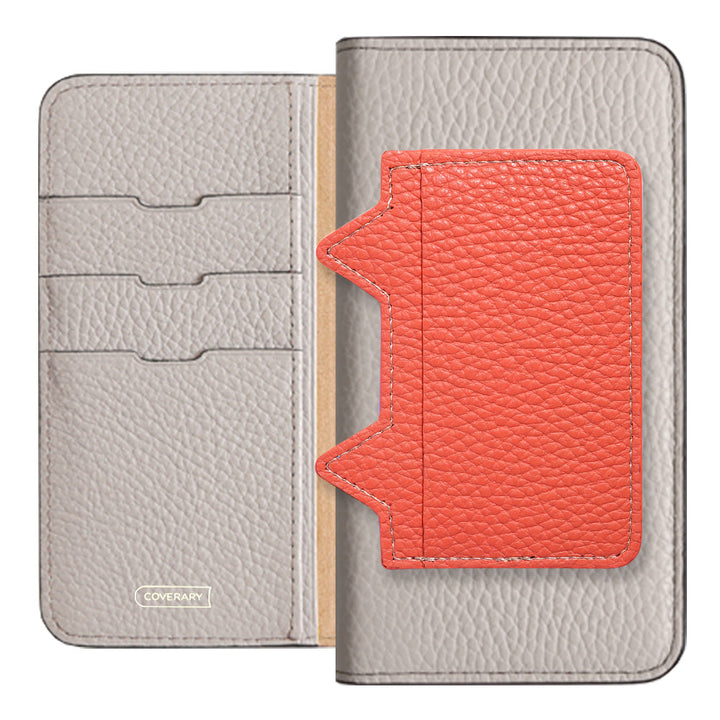 Genuine leather 32 colors Italian shrink leather Cat-shaped pocket with notebook-style case Galaxy series