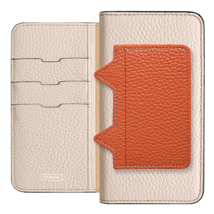 Genuine leather 32 colors Italian shrink leather Cat-shaped pocket with notebook-style case Galaxy series