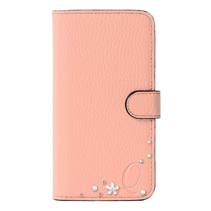 Genuine leather 32 colors Italian shrink leather Initial flower decoration notebook-style case (with belt) Google Pixel series