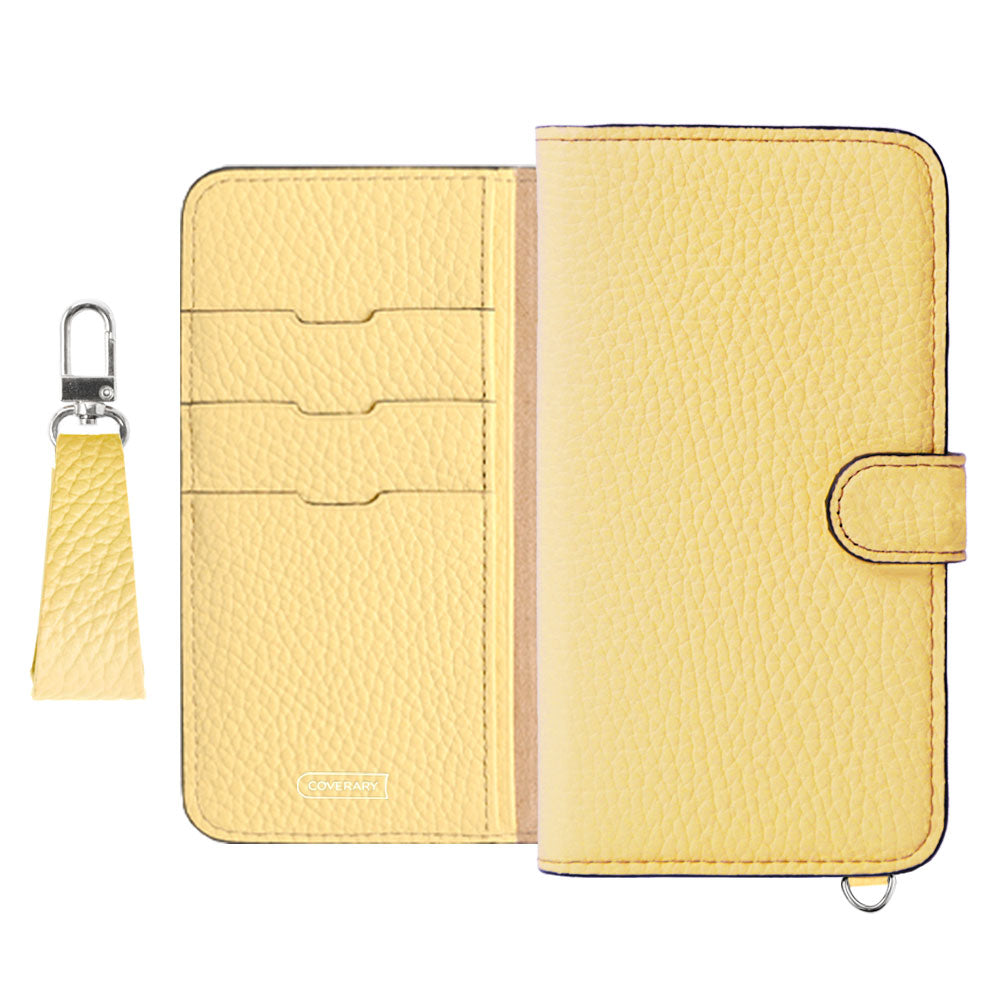 Genuine leather 32 colors Italian shrink leather notebook-style case with finger strap (with belt)
