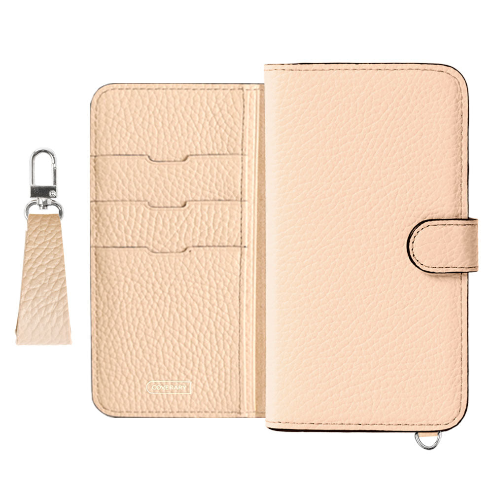 Genuine leather 32 colors Italian shrink leather notebook-style case with finger strap (with belt)