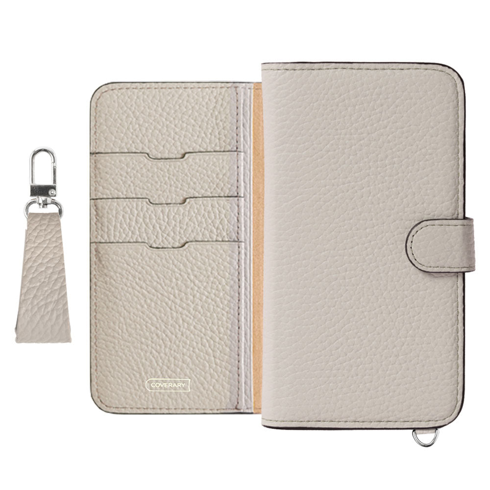 Genuine leather 32 colors Italian shrink leather notebook-style case with finger strap (with belt)