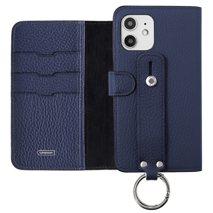 Étui portefeuille en cuir véritable 32 couleurs cuir italien grainé avec ceinture à main (avec ceinture) pour la série Xperia