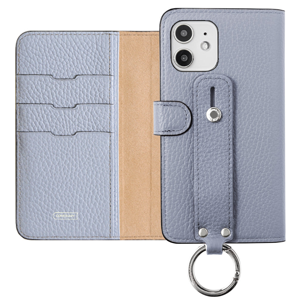 Genuine leather 32 colors Italian shrink leather hand belt attached notebook-style case (with belt) Galaxy series