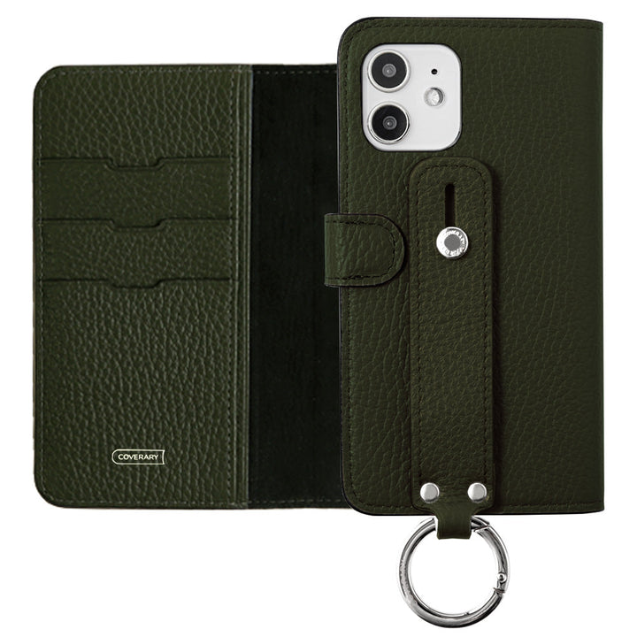 Étui portefeuille en cuir véritable 32 couleurs cuir italien grainé avec ceinture à main (avec ceinture) pour la série Xperia