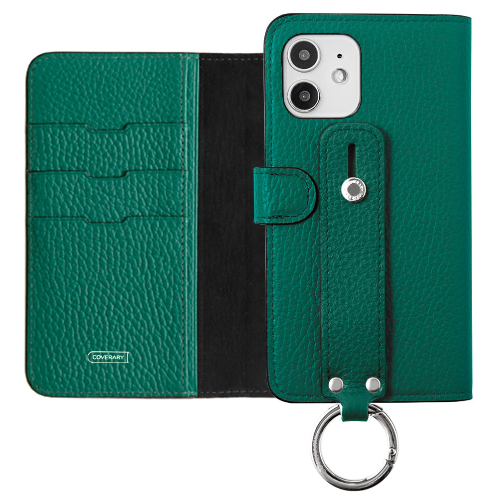 Genuine leather 32 colors Italian shrink leather hand belt attached notebook-style case (with belt) Galaxy series