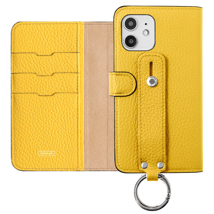 Étui portefeuille en cuir véritable 32 couleurs cuir italien grainé avec ceinture à main (avec ceinture) pour la série Xperia