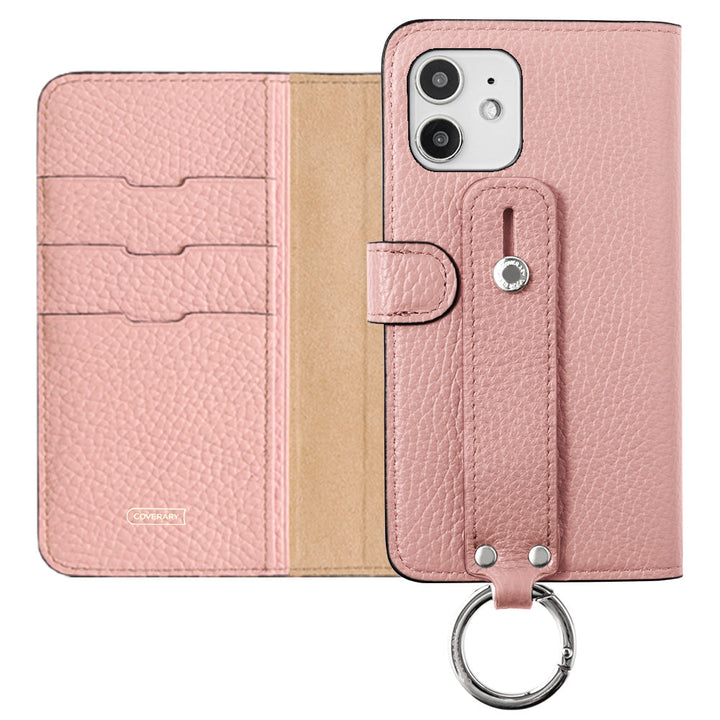 Étui portefeuille en cuir véritable 32 couleurs cuir italien grainé avec ceinture à main (avec ceinture) pour la série Xperia