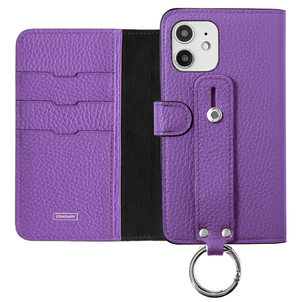Étui portefeuille en cuir véritable 32 couleurs cuir italien grainé avec ceinture à main (avec ceinture) pour la série Xperia