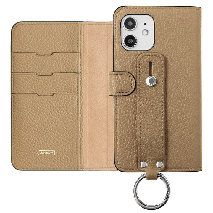 Étui portefeuille en cuir véritable 32 couleurs cuir italien grainé avec ceinture à main (avec ceinture) pour la série Xperia