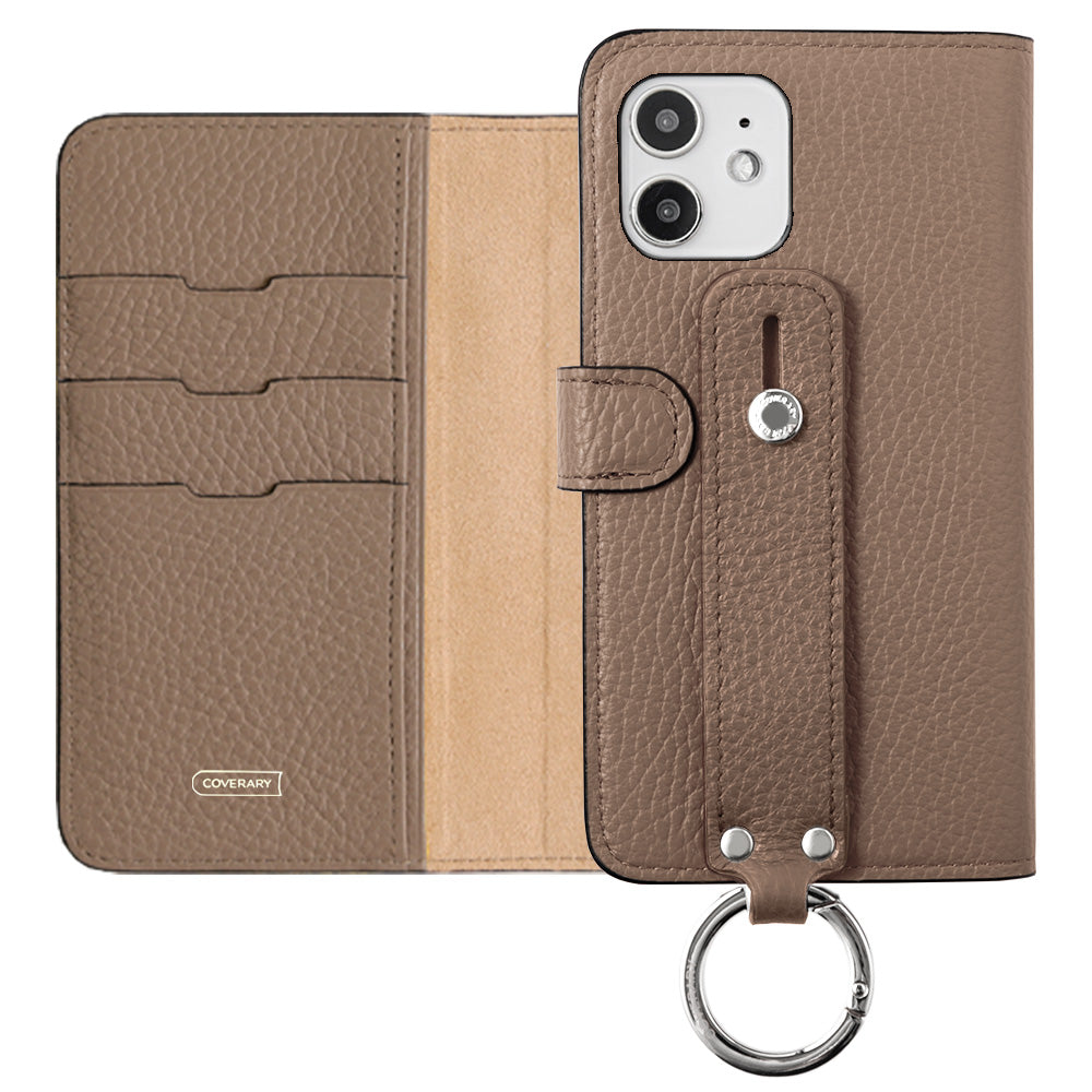 Étui portefeuille en cuir véritable 32 couleurs cuir italien grainé avec ceinture à main (avec ceinture) pour la série Xperia