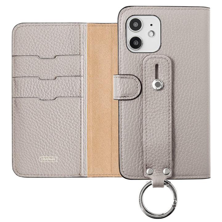 Étui portefeuille en cuir véritable 32 couleurs cuir italien grainé avec ceinture à main (avec ceinture) pour la série Xperia