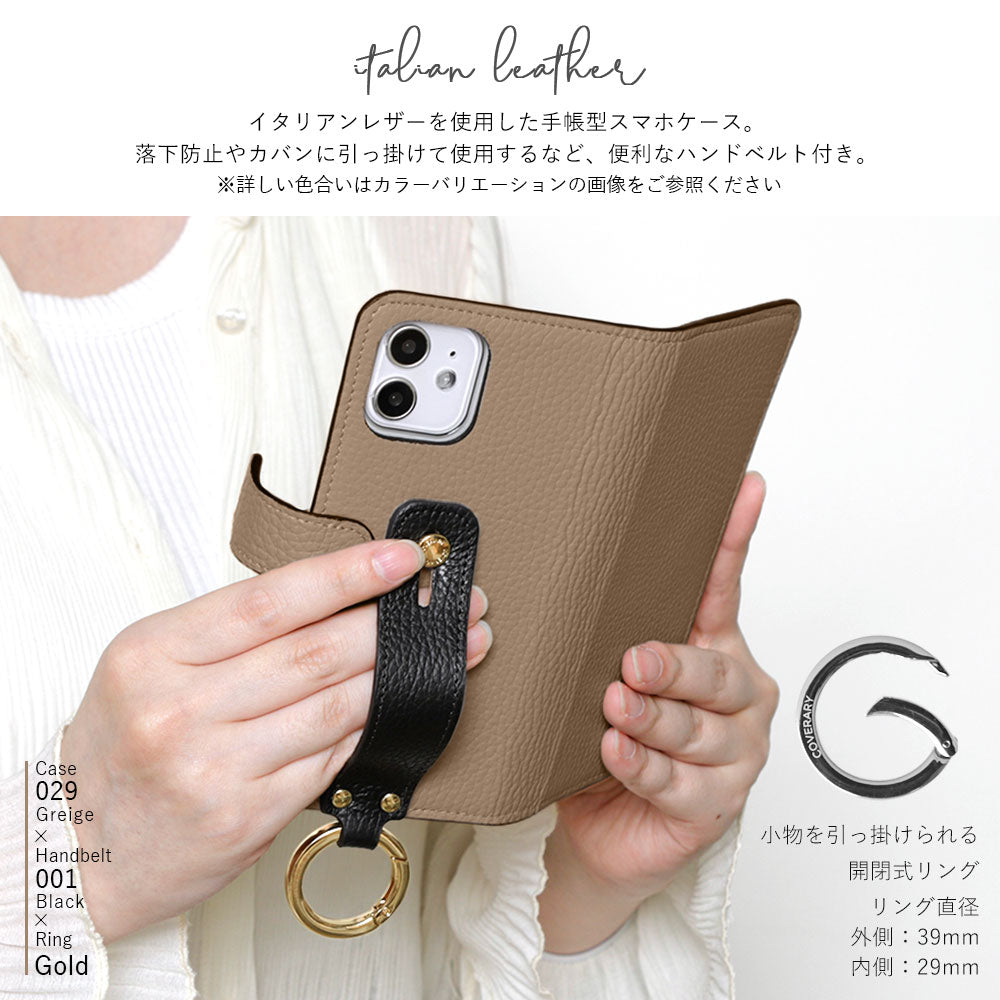 Étui portefeuille en cuir véritable 32 couleurs cuir italien grainé avec ceinture à main (avec ceinture) pour la série Xperia