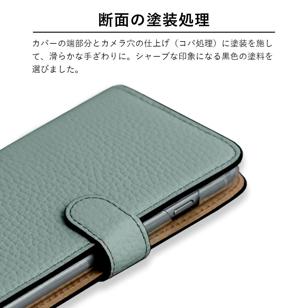 Genuine leather 32 colors Italian shrink leather hand belt attached notebook-style case (with belt) Galaxy series