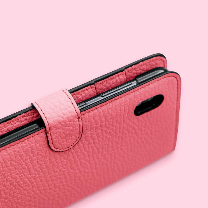 Genuine leather 32 colors Italian shrink leather shoulder strap included flower motif notebook-style case (with belt) Google Pixel series