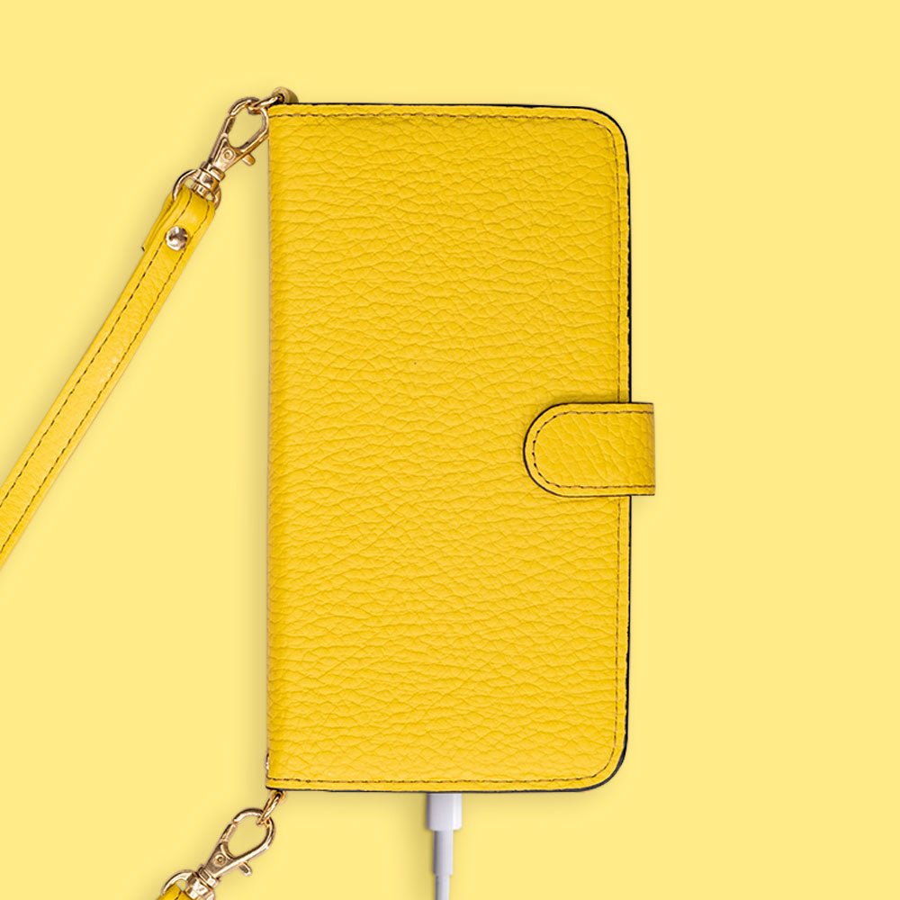 Genuine leather 32 colors Italian shrink leather shoulder strap included flower motif notebook-style case (with belt) Google Pixel series