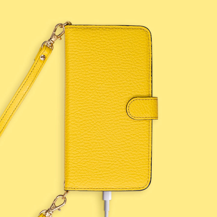 Genuine leather 32 colors Italian shrink leather shoulder strap included flower motif notebook-style case (with belt) iPhone series