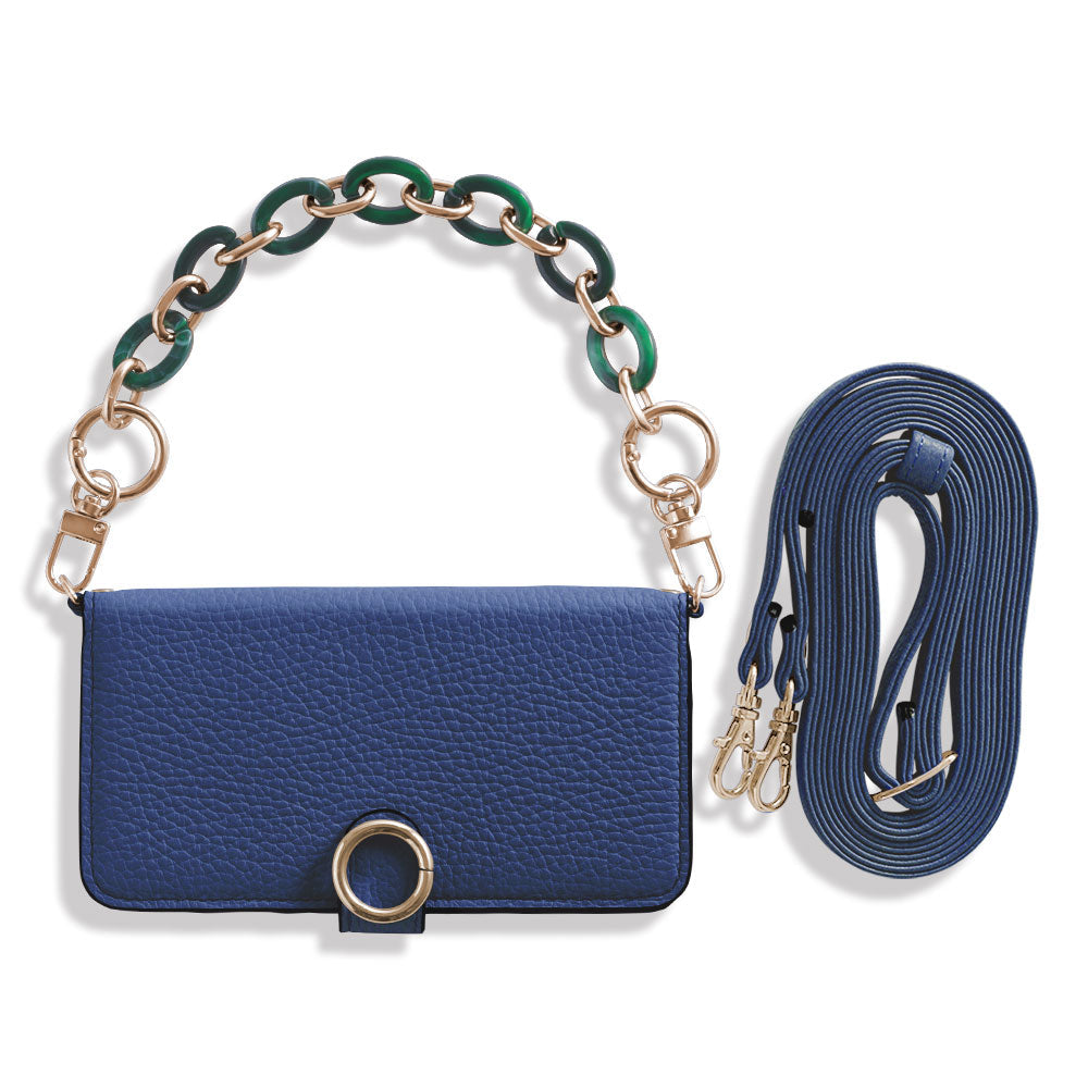 Genuine leather 32 colors Italian shrink leather hand strap & shoulder strap included notebook-style case (with belt) AQUOS series