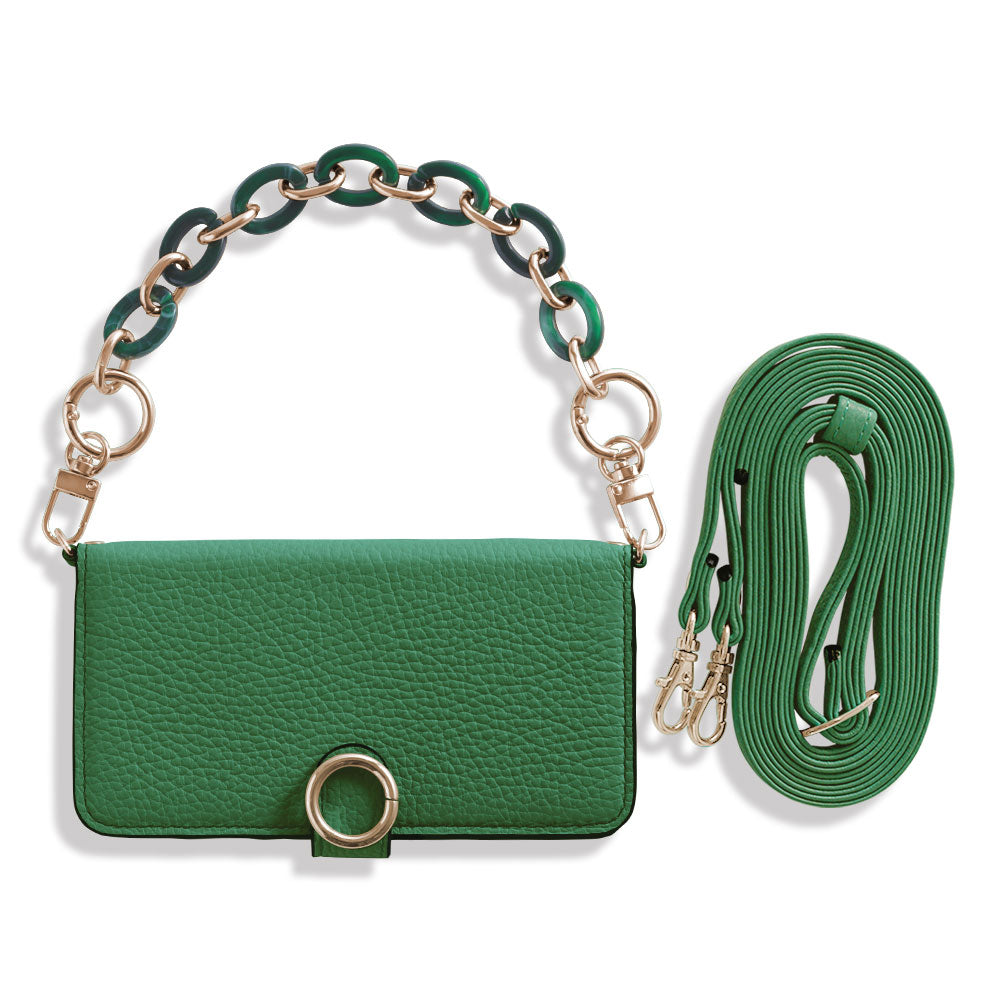 Genuine leather 32 colors Italian shrink leather hand strap & shoulder strap included notebook-style case (with belt) AQUOS series