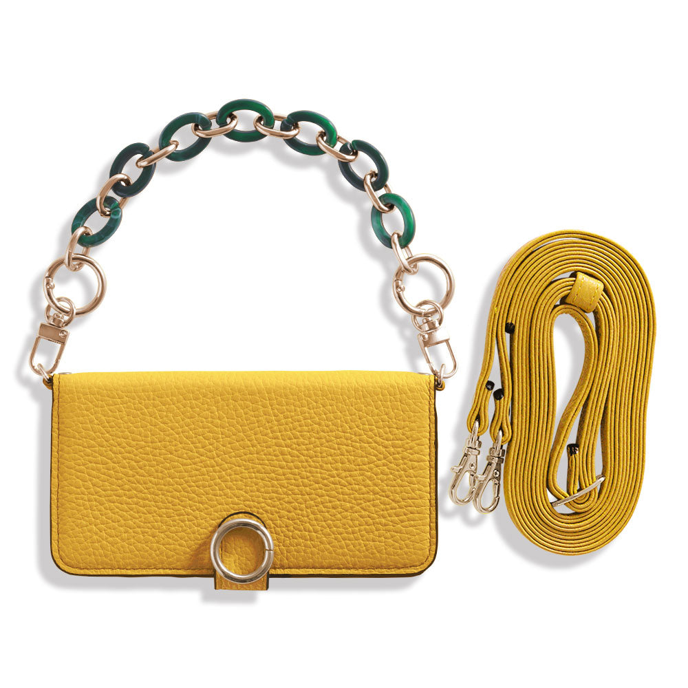 Genuine leather 32 colors Italian shrink leather hand strap & shoulder strap included notebook-style case (with belt) AQUOS series