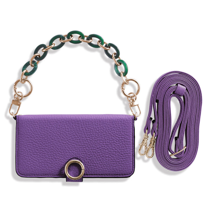 Genuine leather 32 colors Italian shrink leather hand strap & shoulder strap included notebook-style case (with belt) AQUOS series