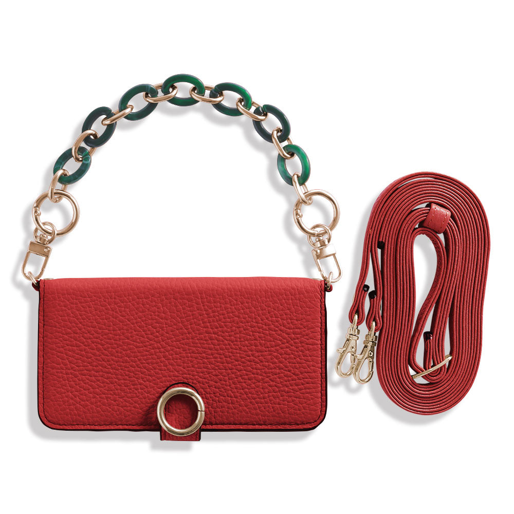 Genuine leather 32 colors Italian shrink leather hand strap & shoulder strap included notebook-style case (with belt) AQUOS series