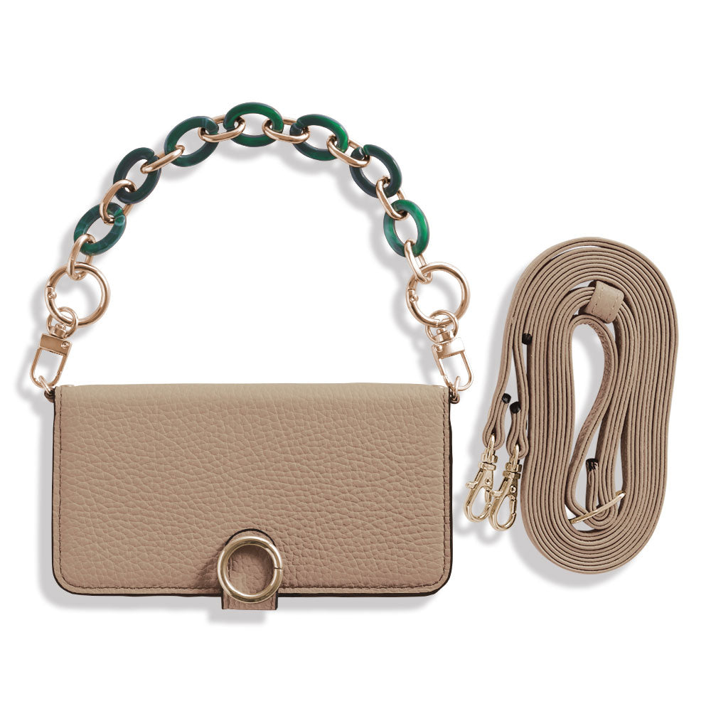 Genuine leather 32 colors Italian shrink leather hand strap & shoulder strap included notebook-style case (with belt) AQUOS series