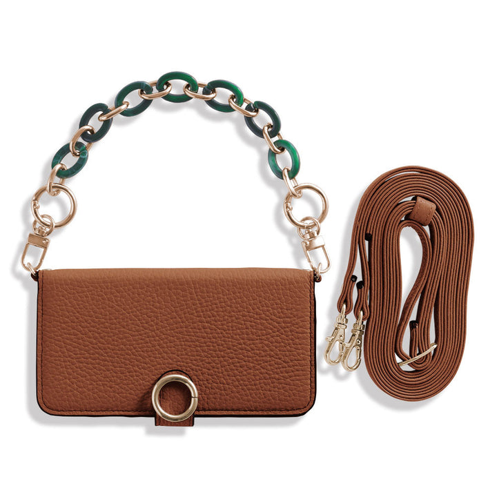 Genuine leather 32 colors Italian shrink leather hand strap & shoulder strap included notebook-style case (with belt) AQUOS series