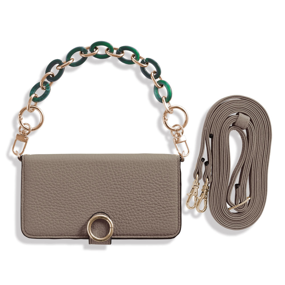 Genuine leather 32 colors Italian shrink leather hand strap & shoulder strap included notebook-style case (with belt) AQUOS series