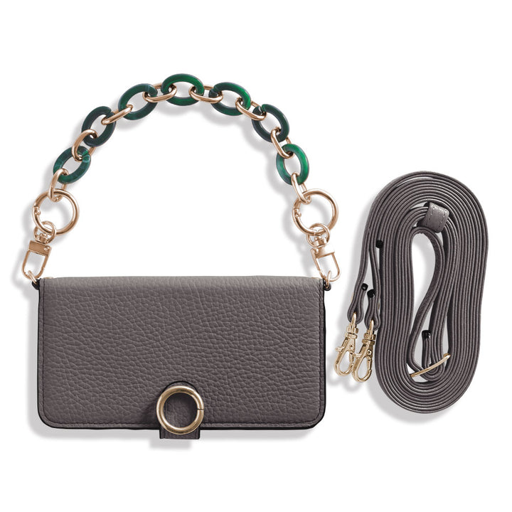 本革 32色 イタリアンシュリンクレザー ハンドストラップ＆ショルダーストラップ付き 手帳型ケース（ベルトあり）