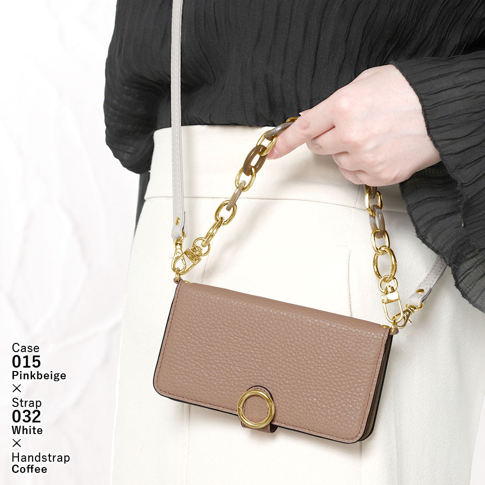 Genuine leather 32 colors Italian shrink leather hand strap & shoulder strap included notebook-style case (with belt) AQUOS series