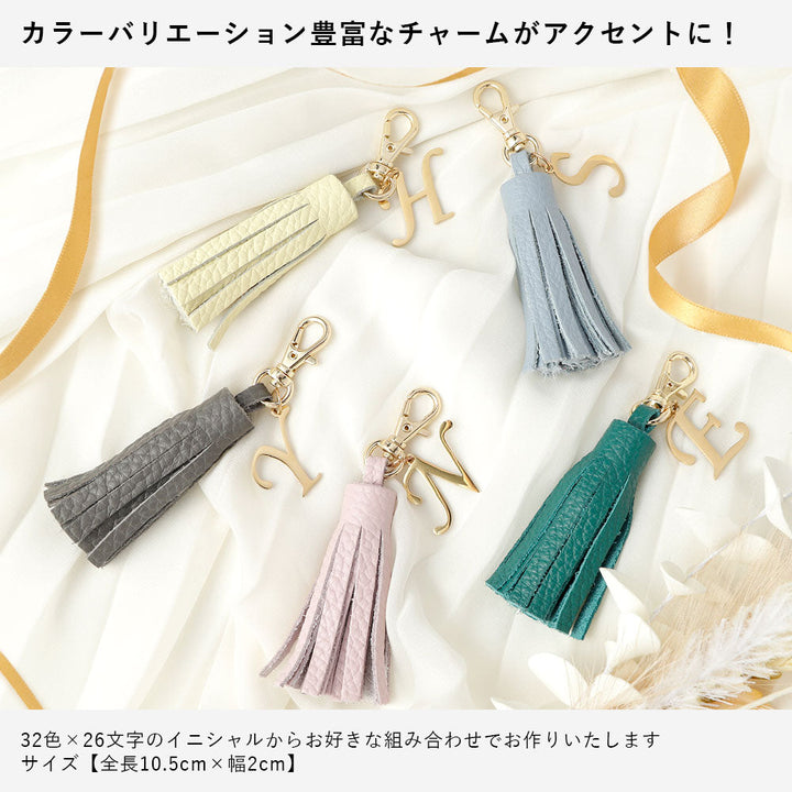 本革 イタリアンシュリンクレザー 三つ折り ファスナーポケット＆ショルダーストラップ付き イニシャル タッセルチャーム 手帳型ケース Google Pixelシリーズ