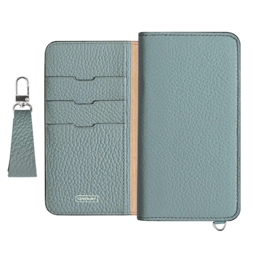 Étui portefeuille en cuir véritable italien grainé 32 couleurs avec sangle pour doigt pour la série Xperia