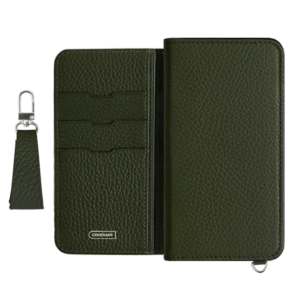 Genuine leather 32 colors Italian shrink leather with finger strap notebook-style case