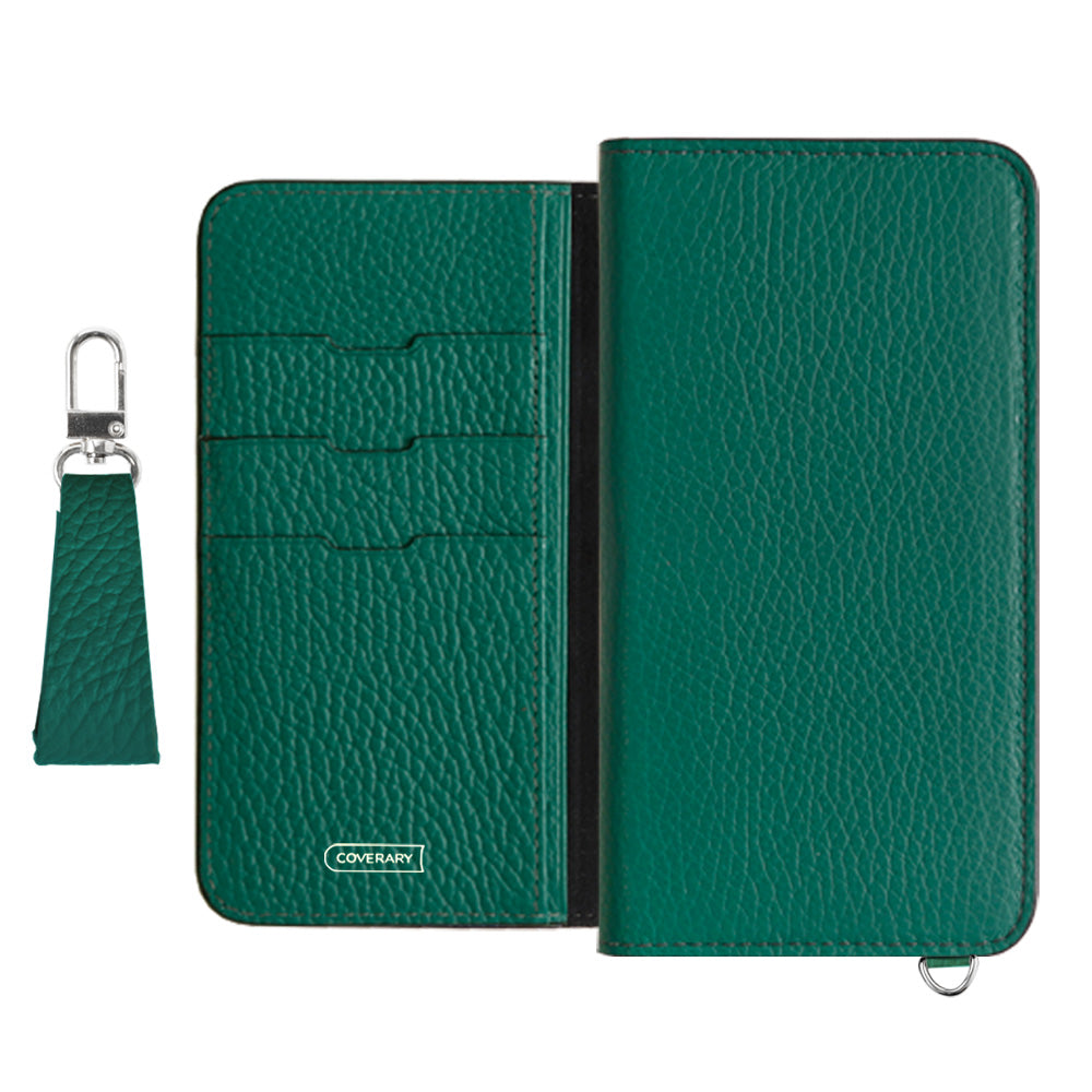 Genuine leather 32 colors Italian shrink leather with finger strap notebook-style case