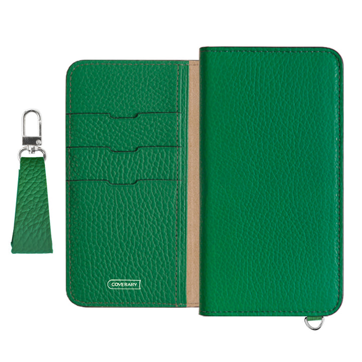 Genuine leather 32 colors Italian shrink leather with finger strap notebook-style case