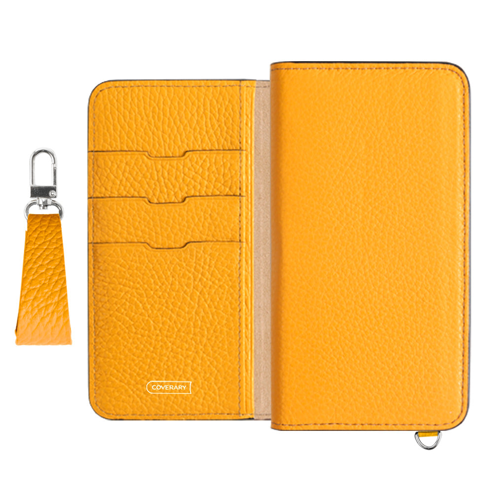 Genuine leather 32 colors Italian shrink leather with finger strap notebook-style case