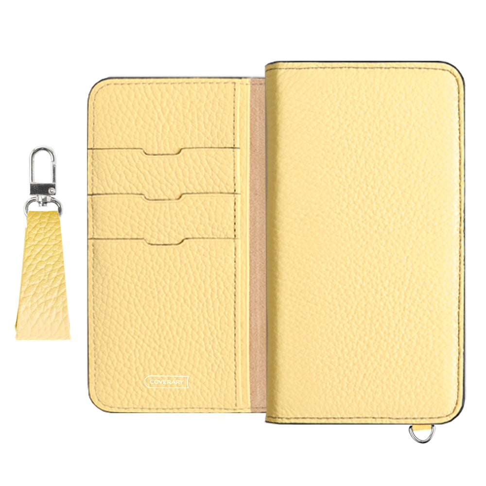 Genuine leather 32 colors Italian shrink leather with finger strap notebook-style case