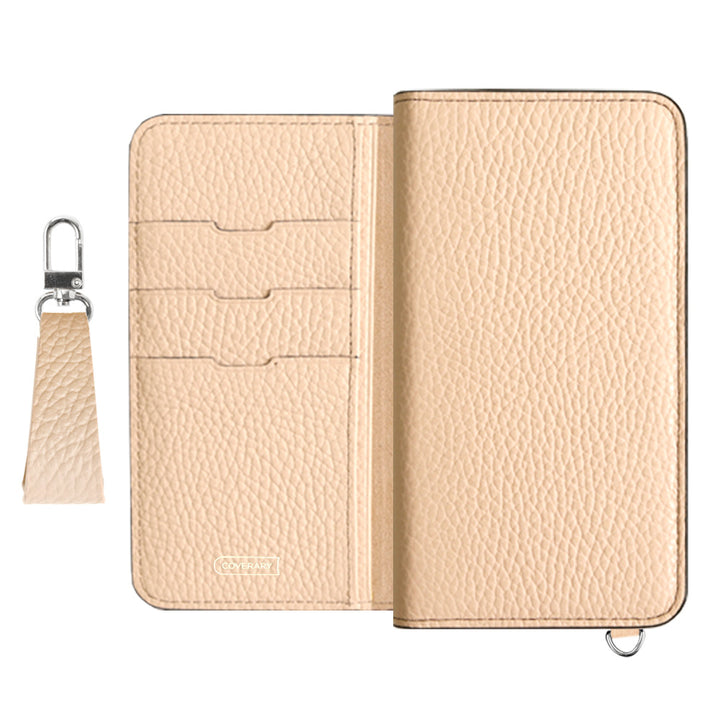 Genuine leather 32 colors Italian shrink leather with finger strap notebook-style case