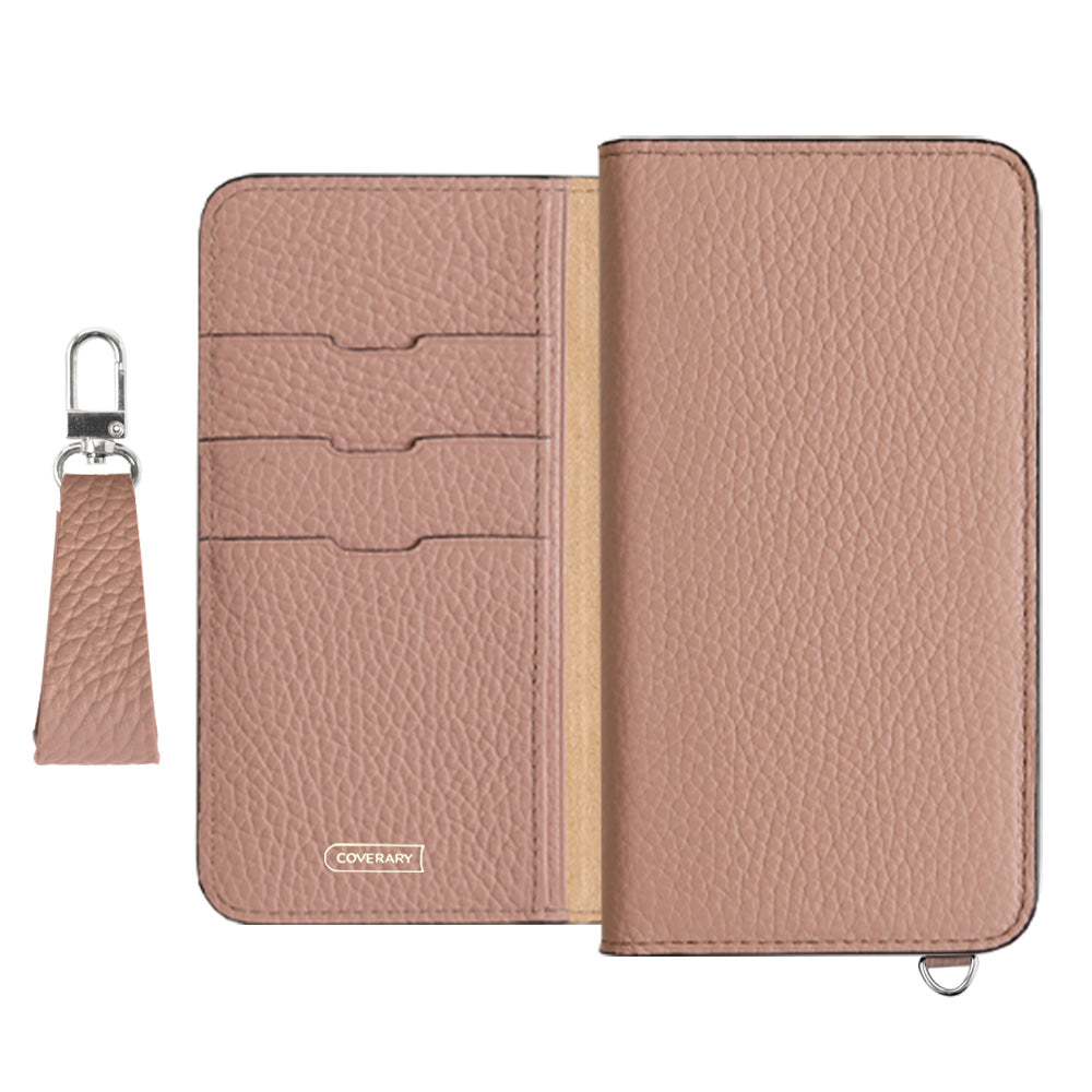 Genuine leather 32 colors Italian shrink leather with finger strap notebook-style case