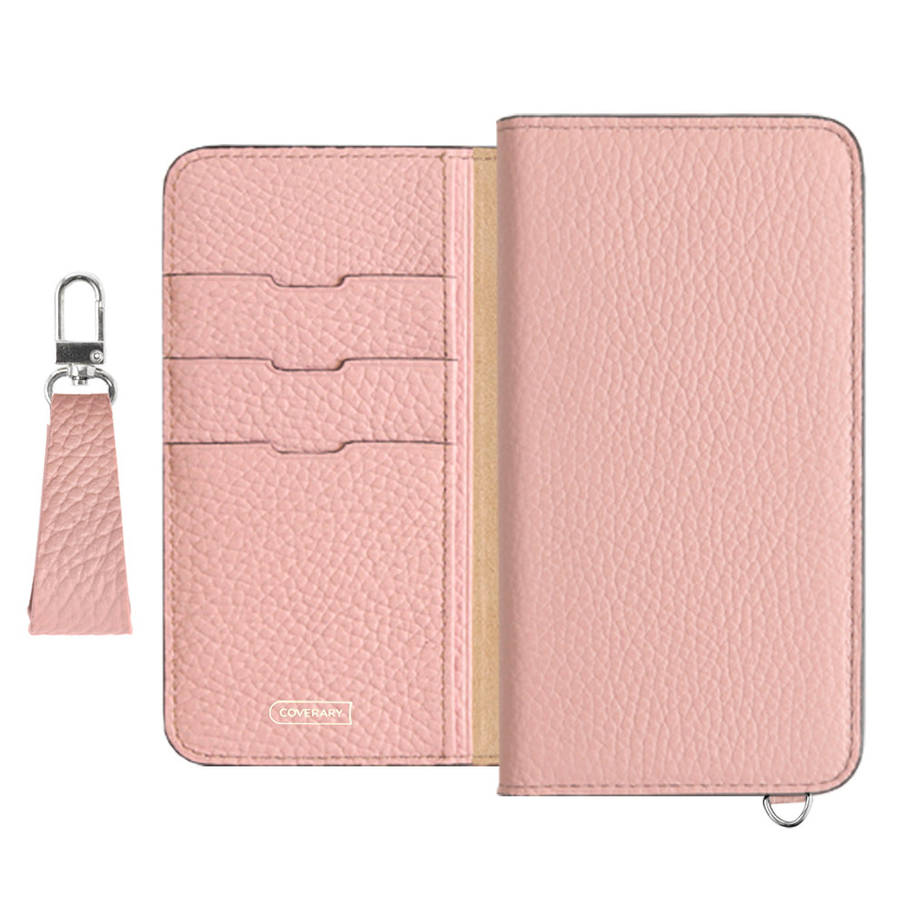 Étui portefeuille en cuir véritable italien grainé 32 couleurs avec sangle pour doigt pour la série Xperia